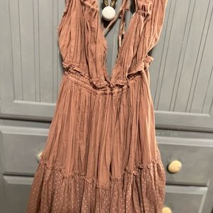 Free people, 100 degree mini dress, coyote, medium